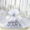 Organza bags 8 x 10 cm - silver Small bags 8x10 cm
