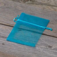 Organza bags 8 x 10 cm - turquoise For children