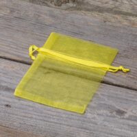 Organza bags 8 x 10 cm - yellow Valentine's Day