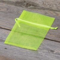 Organza bags 9 x 12 cm - neon green Easter