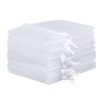 Organza bags 9 x 12 cm - white Women's Day