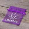 Organza bags 9 x 12 cm - purple dark with print (lavender) Organza bags