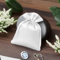 Satin bag 10 x 13 cm - white Small bags