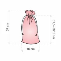 Satin bag 16 x 37 cm - silver Valentine's Day