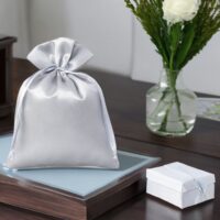 Satin bags 10 x 13 cm - silver Satin bags