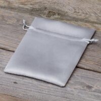 Satin bags 10 x 13 cm - silver Small bags 10x13 cm