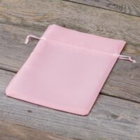 Satin bags 12 x 15 cm - light pink Valentine's Day