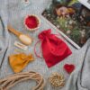 Satin bags 12 x 15 cm - red Small bags 12x15 cm