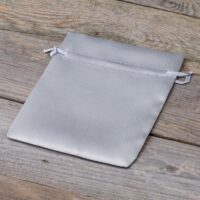 Satin bags 12 x 15 cm - silver Christmas bag