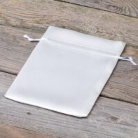 Satin bags 12 x 15 cm - white Small bags