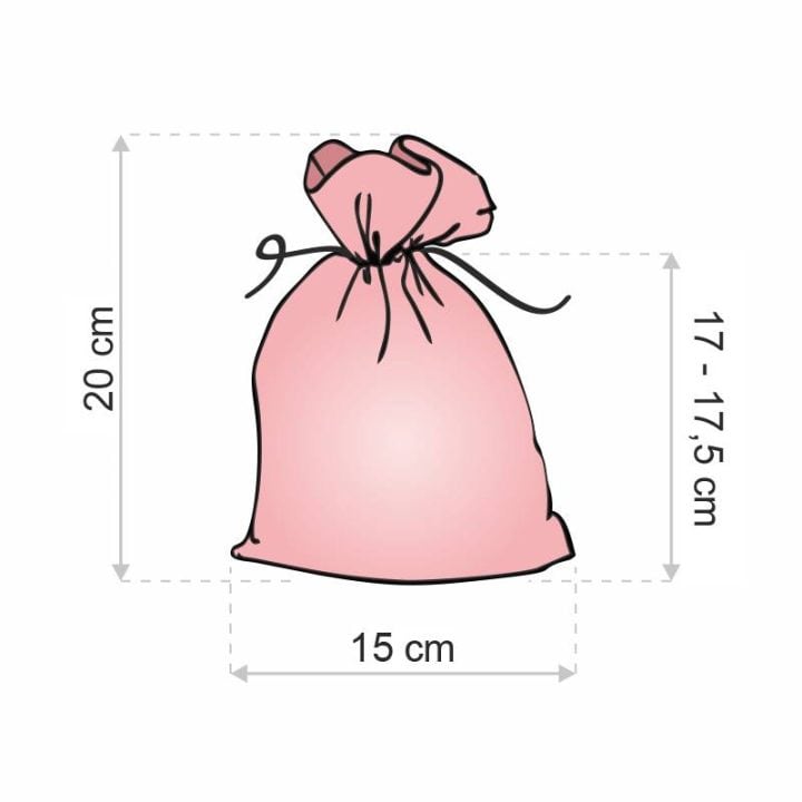 Satin bags 15 x 20 cm - white Baby Shower