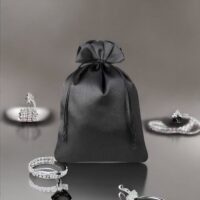 Satin bags 18 x 24 cm - black Halloween