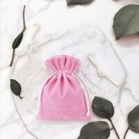 Velvet pouches 10 x 13 cm - light pink Hen and stag night