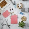 Velvet pouches 12 x 15 cm - light pink Table decoration