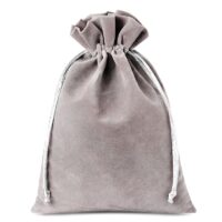 Velvet pouches 18 x 24 cm - silver Pouches silver / grey