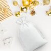 Velvet pouches 18 x 24 cm - white Baby Shower