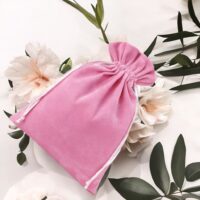 Velvet pouches 26 x 35 cm - light pink For children